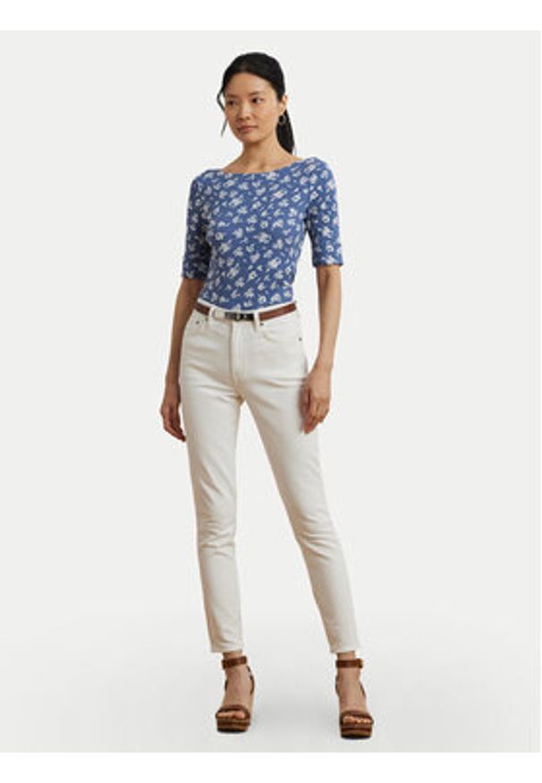 Lauren Ralph Lauren - LAUREN RALPH LAUREN Bluzka 200976991001 Niebieski Slim Fit. Kolor: niebieski. Materiał: bawełna