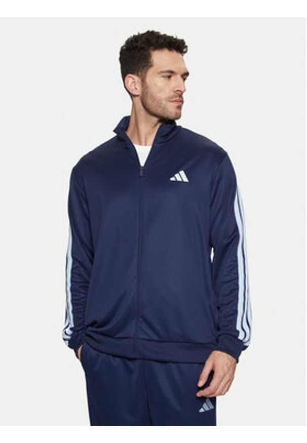 Adidas - adidas Dres Sportswear Basic 3-Stripes JI8873 Granatowy Regular Fit. Kolor: niebieski. Materiał: syntetyk