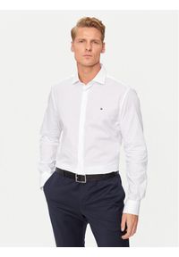 TOMMY HILFIGER - Tommy Hilfiger Koszula MW0MW38347 Biały Slim Fit. Kolor: biały. Materiał: bawełna