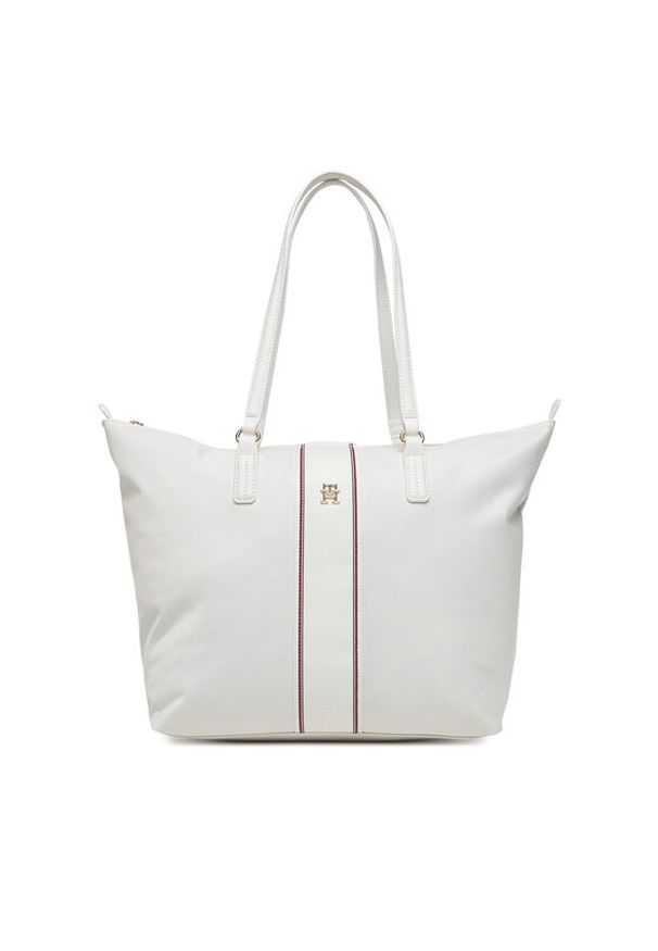 TOMMY HILFIGER - Tommy Hilfiger Torebka Poppy Tote Corp AW0AW17205 Écru