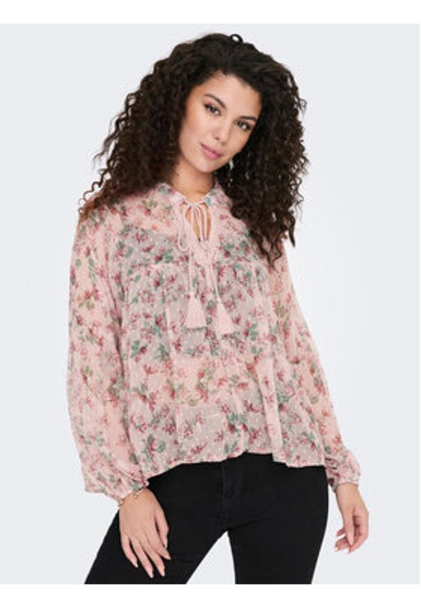 only - ONLY Bluzka Aida 15283695 Różowy Loose Fit. Kolor: różowy. Materiał: syntetyk
