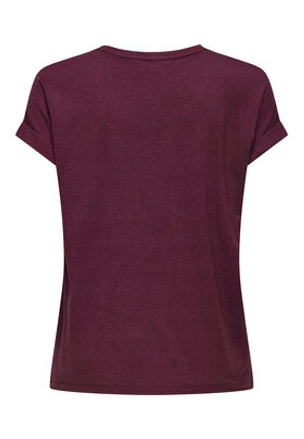 only - ONLY T-Shirt Moster 15106662 Bordowy Regular Fit. Kolor: czerwony. Materiał: wiskoza