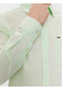 Tommy Jeans Koszula DM0DM18962 Zielony Regular Fit. Kolor: zielony. Materiał: bawełna, len