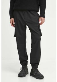 medicine - Medicine spodnie męskie kolor czarny. Kolor: czarny. Materiał: tkanina. Wzór: gładki #3