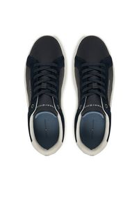 TOMMY HILFIGER - Tommy Hilfiger Sneakersy Th Court Mix FM0FM05634 Granatowy. Kolor: niebieski. Materiał: skóra #5