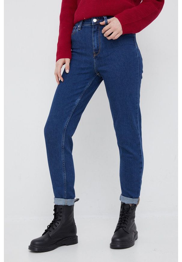TOMMY HILFIGER - Tommy Hilfiger jeansy damskie high waist. Stan: podwyższony. Kolor: niebieski