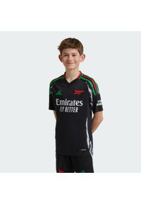 Adidas - Koszulka Arsenal 24/25 Away Kids. Kolor: czarny. Materiał: materiał