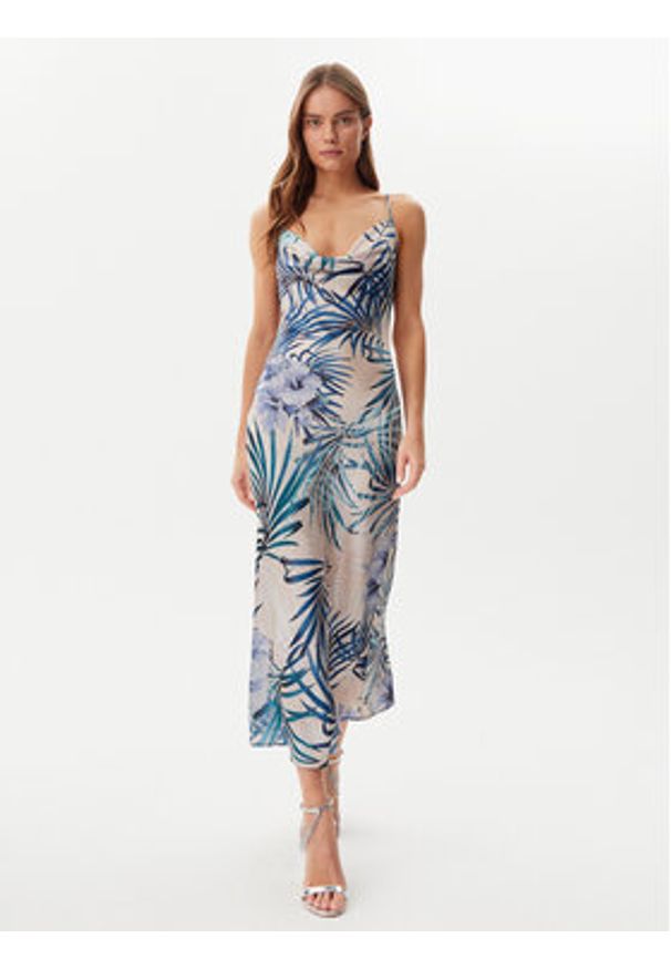 Guess Sukienka codzienna W5GK85 WH9C2 Niebieski Regular Fit. Okazja: na co dzień. Kolor: niebieski. Materiał: syntetyk. Typ sukienki: proste. Styl: casual