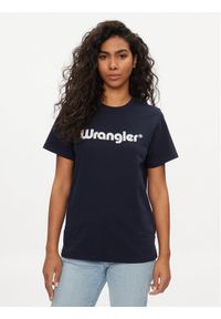 Wrangler T-Shirt 112352289 Granatowy Regular Fit. Kolor: niebieski. Materiał: bawełna