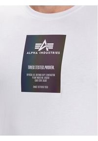 Alpha Industries T-Shirt Rainbow Reflective Label T 126501RR Biały Regular Fit. Kolor: biały. Materiał: bawełna #2