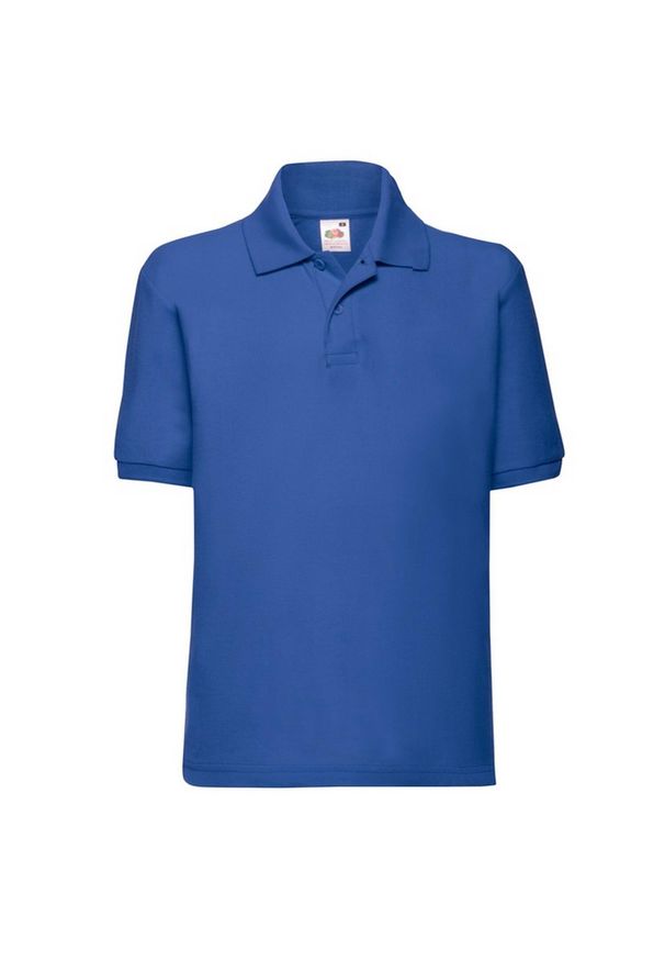 FRUIT OF THE LOOM - Koszulka Polo Dla Dzieci 65/35. Typ kołnierza: polo. Kolor: niebieski