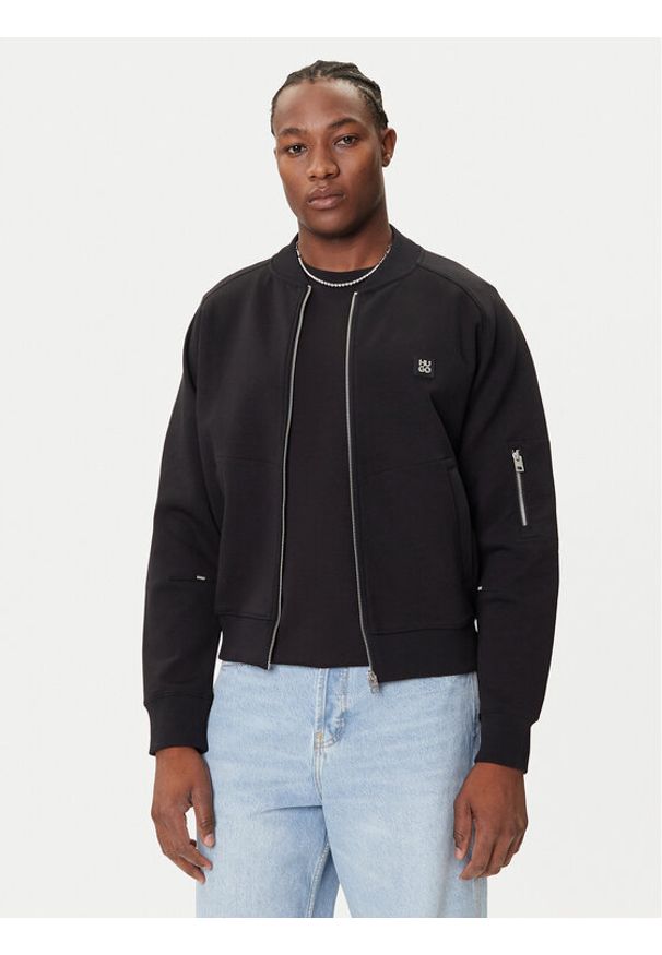 Hugo - HUGO Bluza Dargenzip 50542590 Czarny Oversize. Kolor: czarny. Materiał: bawełna