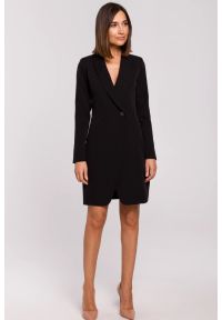 Stylove - Elegancka sukienka marynarka biznesowa do pracy czarna. Okazja: na spotkanie biznesowe, do pracy. Kolor: czarny. Styl: biznesowy, elegancki