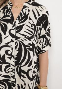 Born2be - Czarna Wiskozowa Rozkloszowana Sukienka z Falbaną Filindania. Okazja: na co dzień. Kolor: czarny. Materiał: wiskoza. Styl: casual, elegancki #6