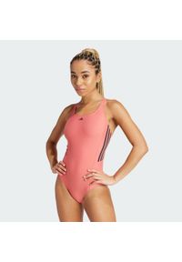 Adidas - Mid 3-Stripes Swimsuit. Kolor: wielokolorowy, czerwony, czarny