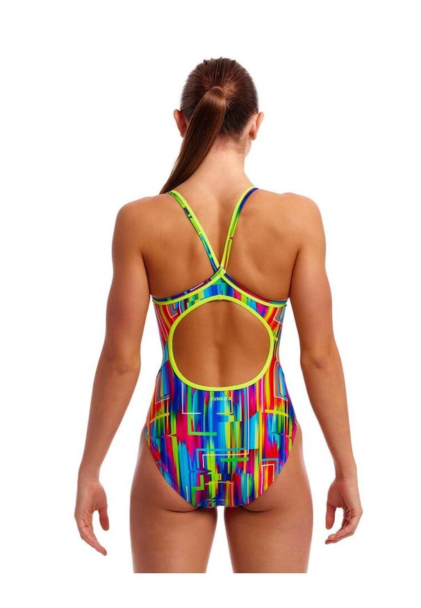 Strój kąpielowy jednoczęściowy FUNKITA The Glitch - Diamond Back. Kolor: wielokolorowy