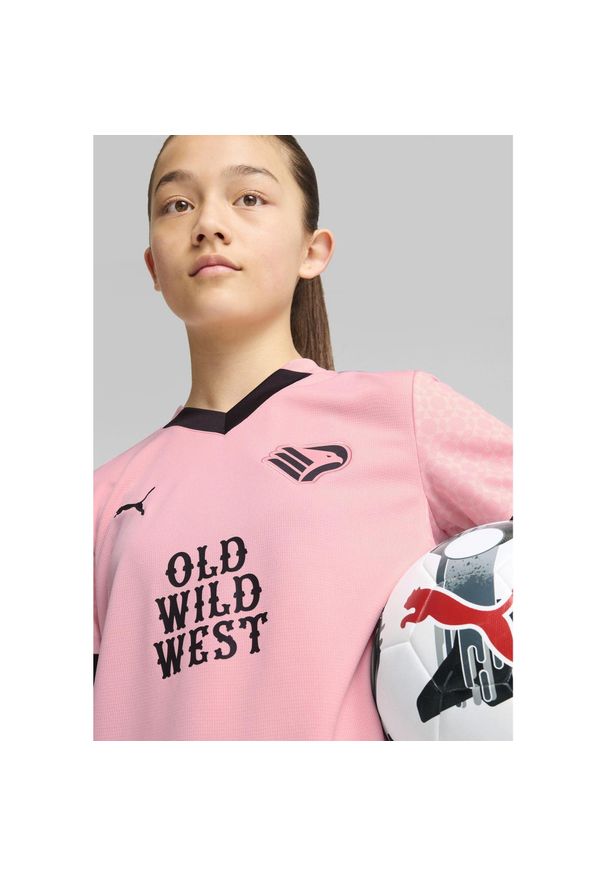 Puma - Młodzieżowa koszulka domowa Palermo F.C 24/25 PUMA Team Light Pink Black. Kolor: wielokolorowy, różowy, czarny
