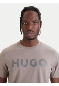 Hugo - HUGO T-Shirt Dulivio 50467556 Brązowy Regular Fit. Kolor: brązowy. Materiał: bawełna #3