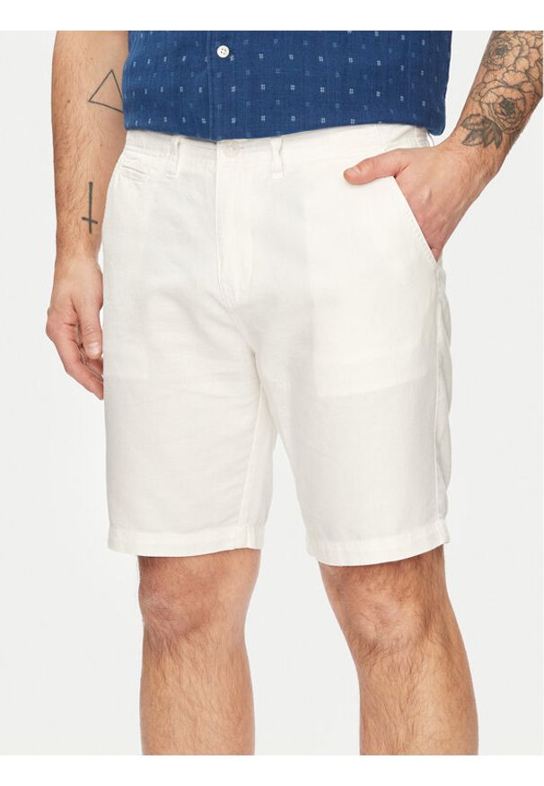 Guess Szorty materiałowe M4GB59 WG8B0 Écru Regular Fit. Kolor: kremowy. Materiał: bawełna