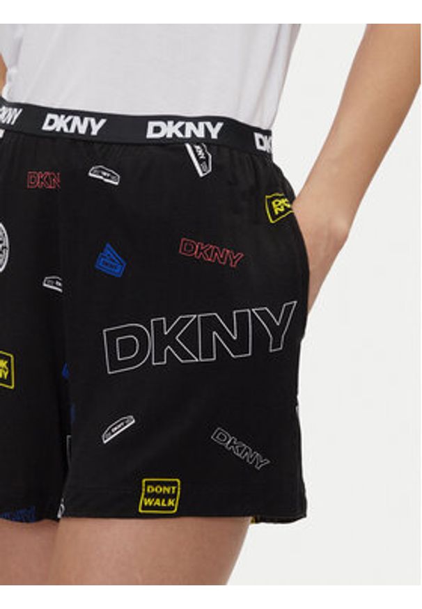 DKNY Piżama YI70051 Czarny Regular Fit. Kolor: czarny. Materiał: wiskoza