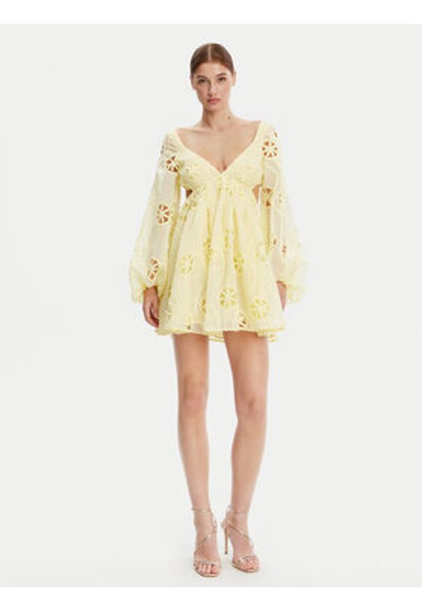 BARDOT - Bardot Sukienka koktajlowa 59858DB Żółty Regular Fit. Kolor: żółty. Materiał: syntetyk. Styl: wizytowy