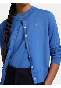 Polo Ralph Lauren Kardigan 211891672025 Niebieski Regular Fit. Typ kołnierza: polo. Kolor: niebieski. Materiał: bawełna