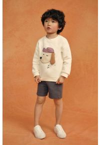 Mango Kids bluza bawełniana dziecięca Helmut kolor biały z nadrukiem. Okazja: na co dzień. Kolor: biały. Materiał: bawełna. Wzór: nadruk. Styl: casual #4