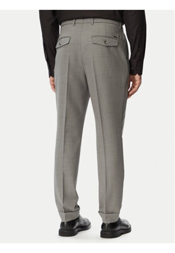 BOSS Spodnie garniturowe H-Perin-263 50567532 Szary Tapered Fit. Kolor: szary. Materiał: wełna