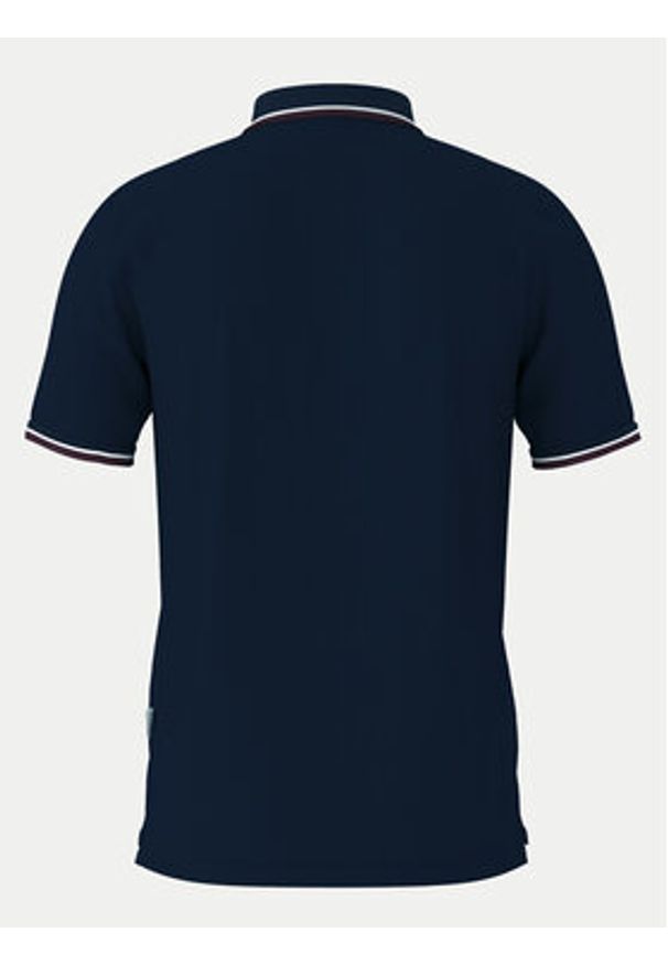 Selected Homme Polo 16095852 Granatowy Slim Fit. Typ kołnierza: polo. Kolor: niebieski. Materiał: bawełna