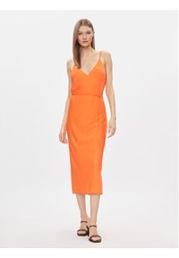 Calvin Klein Sukienka letnia K20K206776 Pomarańczowy Regular Fit. Kolor: pomarańczowy. Materiał: syntetyk. Sezon: lato #5