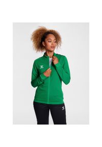 Damska bluza dresowa z poliestru zapinana na zamek Hummel Authentic. Kolor: zielony. Materiał: dresówka, poliester. Sport: fitness #1