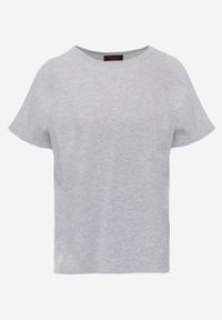 Renee - Szary T-shirt Basic Oversize z Bawełny Elusis. Okazja: na co dzień. Kolor: szary. Materiał: bawełna. Styl: casual, elegancki #5