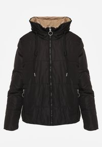 Born2be - Ciemnobeżowa Dwustronna Kurtka Pikowana Ozdobiona Sznurkami Mivvena. Okazja: na co dzień. Kolor: beżowy. Materiał: jeans. Długość rękawa: długi rękaw. Długość: długie. Wzór: aplikacja. Styl: casual #5