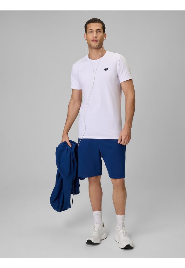 4f - 4F Spodenki dresowe męskie - granatowe M. Kolor: niebieski. Materiał: dresówka. Sport: turystyka piesza, fitness