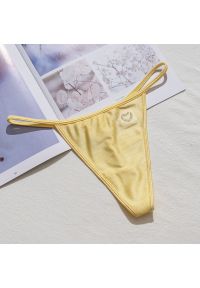 Intica - Stringi z wysokim wycięciem idealne pod obcisłe ubrania Domiziana. Kolor: żółty. Materiał: materiał