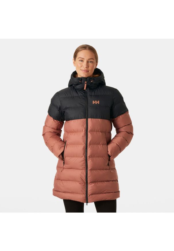 Damska długa kurtka Helly Hansen Active. Okazja: na co dzień. Kolor: brązowy. Materiał: puch. Długość: długie. Styl: casual
