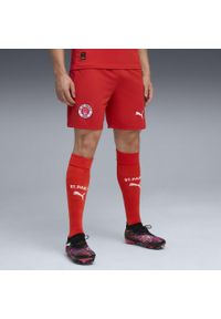 Puma - Męskie szorty FC St. Pauli 25/26 PUMA Burnt Red White. Kolor: czerwony, biały, wielokolorowy. Materiał: tkanina. Sport: fitness, piłka nożna
