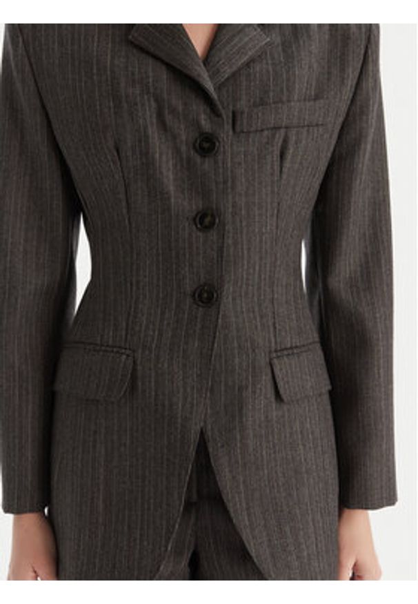 Marella Marynarka Essenza 2523046052 Brązowy Slim Fit. Kolor: brązowy. Materiał: wełna