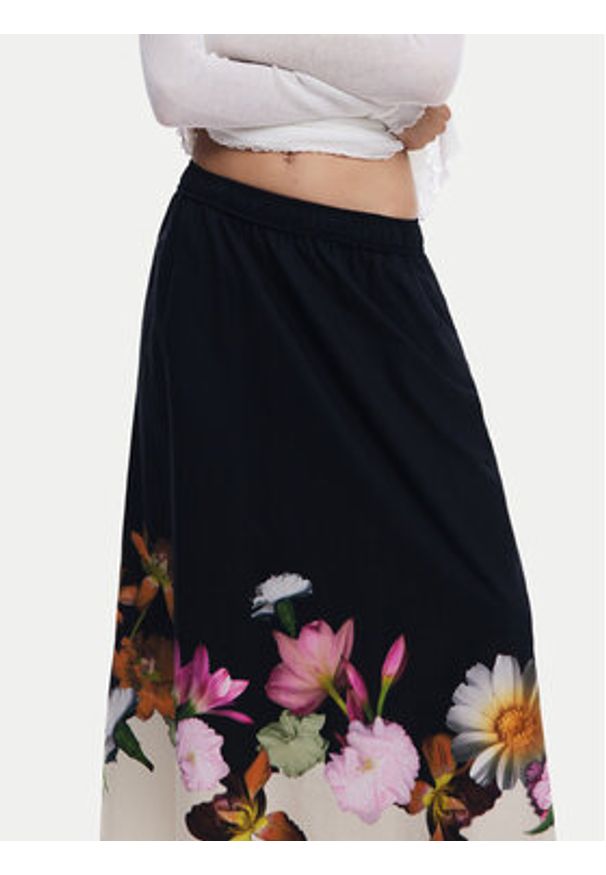 Desigual Spódnica trapezowa Lindo 25SWFW18 Czarny Regular Fit. Kolor: czarny. Materiał: bawełna