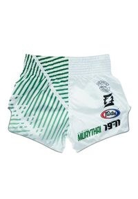 FAIRTEX - Spodenki Muay Thai Fairtex Racer BS1923 Białe/Zielone M. Kolor: zielony
