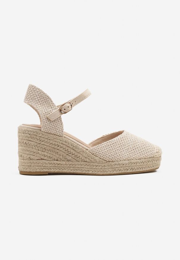 Born2be - Beżowe Sandały w Stylu Espadryli na Plecionym Koturnie Reflara. Okazja: na co dzień. Kolor: beżowy. Obcas: na koturnie. Styl: elegancki, klasyczny, boho, casual