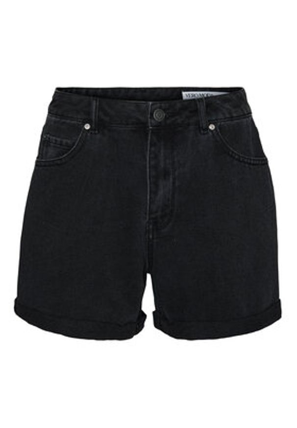 Vero Moda Szorty jeansowe Zuri 10279493 Czarny Regular Fit. Kolor: czarny. Materiał: bawełna