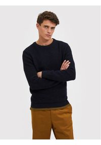 Selected Homme Sweter Vince 16059390 Granatowy Regular Fit. Kolor: niebieski. Materiał: bawełna #1