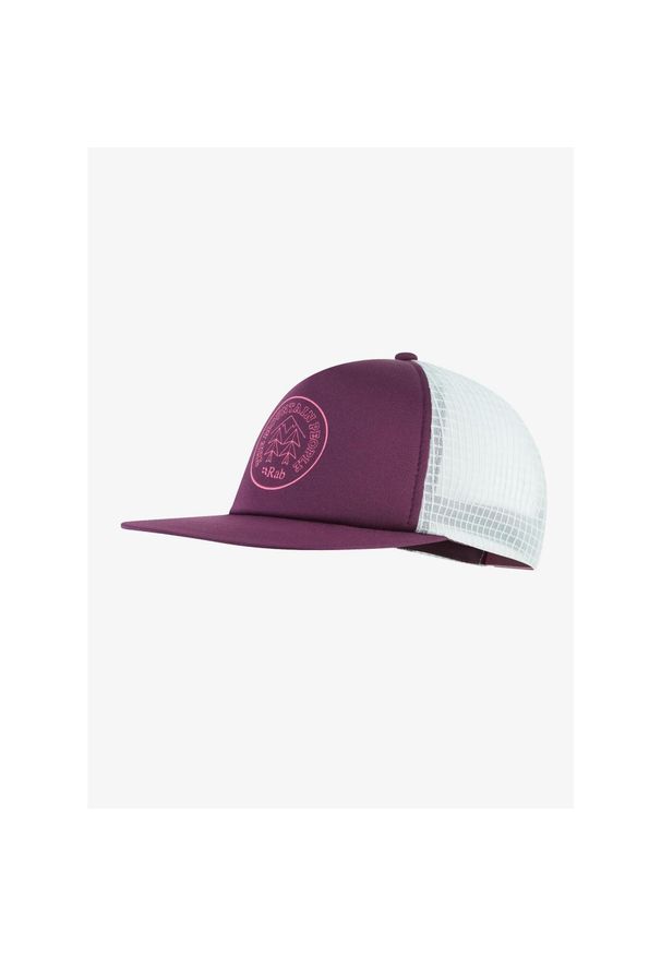 Czapka z daszkiem Rab Cirque Print Cap - mulberry/pewter. Kolor: fioletowy. Wzór: nadruk