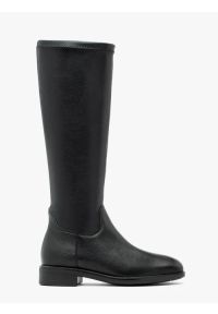 Ryłko - Czarne kozaki z elastyczną cholewką. Zapięcie: zamek. Kolor: czarny. Materiał: skóra. Szerokość cholewki: normalna. Styl: klasyczny, elegancki, street #1