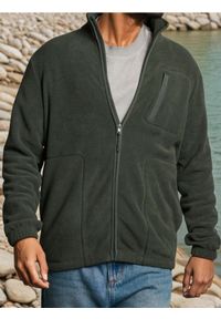 Sinsay - Bluza polarowa z kieszeniami - zielony. Kolor: zielony. Materiał: polar
