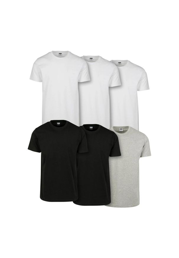 Urban Classics - T-shirt Męski Basic 6pak. Kolor: biały, wielokolorowy, czarny, szary