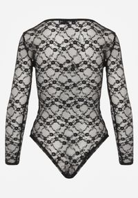 Renee - Czarne Body z Koronkowego Materiału z Głębokim Dekoltem Mehika. Kolor: czarny. Materiał: materiał, koronka #7
