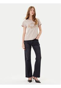 Liu Jo Sport T-Shirt TF5162 JS923 Beżowy Regular Fit. Kolor: beżowy. Materiał: bawełna. Styl: sportowy