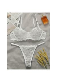 Intica - Koronkowy komplet bielizny z figami na wyjątkowe okazje Annerose. Kolor: biały. Materiał: koronka. Wzór: koronka #1
